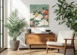 Warbler and Roses Print