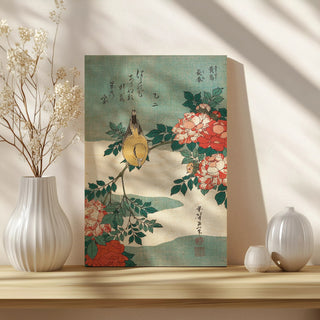 Warbler and Roses Print