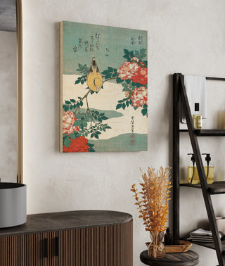 Warbler and Roses Print