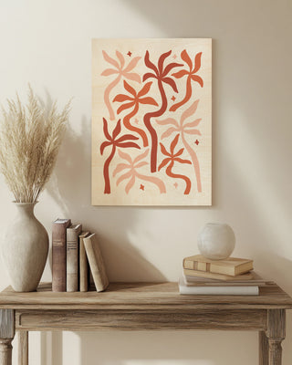Abstract Orange Palms print