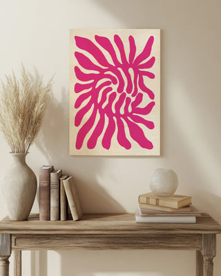 Pink Abstract Flower Vine print