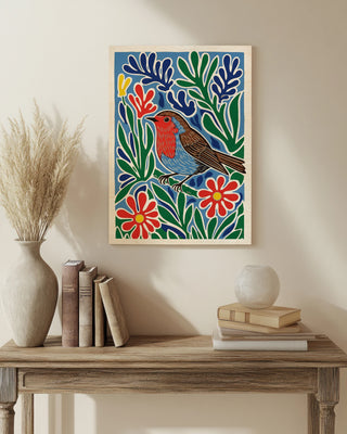 Robin in Bloom print